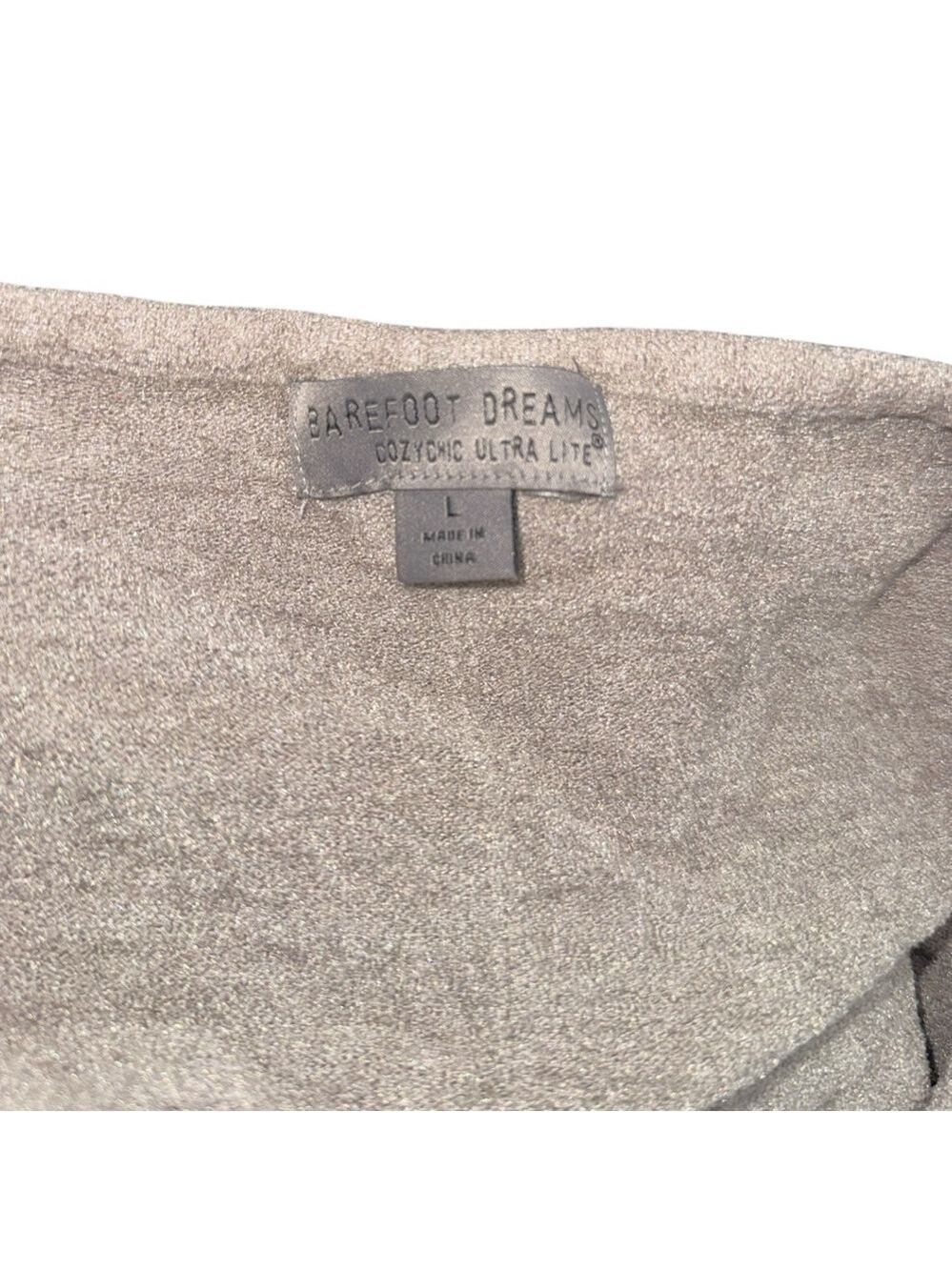 Barefoot Dreams CozyChic Ultra Lite Tank Midi Dress Taupe Side Slit L - Picture 5 of 6